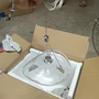 Đèn thả đơn PL090 sứa thủy tinh trắng trong D250mm, đế đơn bạc D100mm, tích hợp led ánh sáng vàng. KT(mm): D250